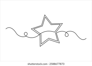 Star continuous one line art drawing of design. Single line art minimalist of star vector