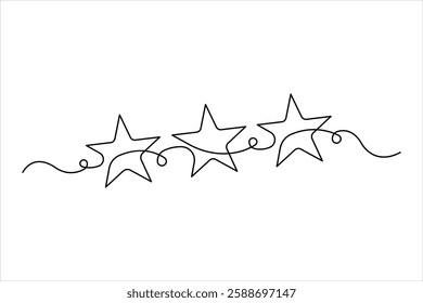 Star continuous one line art drawing of minimalist star vector illustration