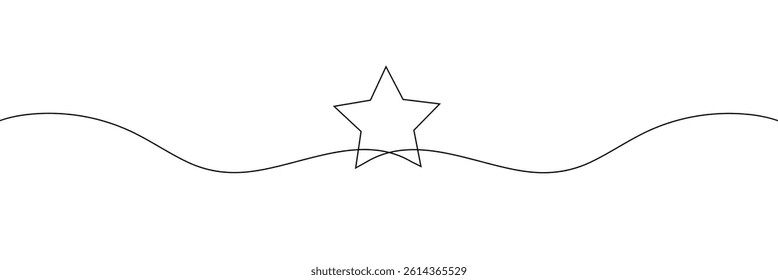 Star continuous one line art drawing of minimalist star vector illustration .EPS 10 .