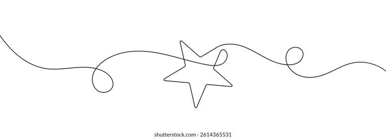 Star continuous one line art drawing of minimalist star vector illustration .EPS 10 .