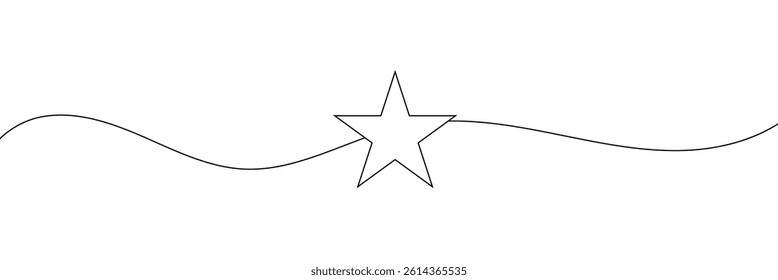 Star continuous one line art drawing of minimalist star vector illustration .EPS 10 .