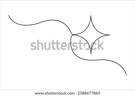 Star continuous one line art drawing of design. Single line art minimalist of star vector