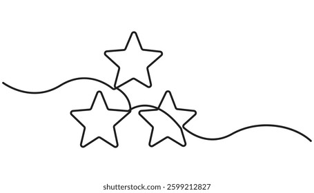 Star continuous one line drawing vector illustration, Premium vector.