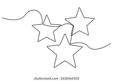 Star continuous one line drawing of vector illustration