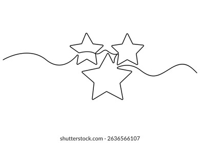 Star continuous one line drawing of vector illustration