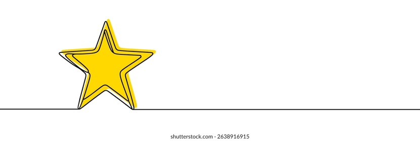 Star continuous one line drawing. Star sign in simple linear style. Vector illustration.