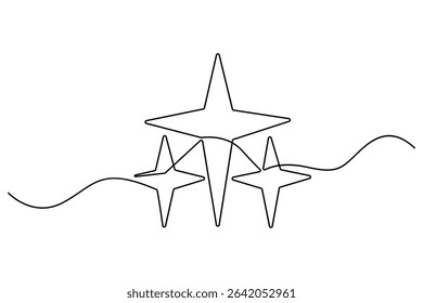 Star continuous one line drawing of vector illustration
