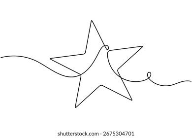 Estrela contínua um desenho de linha minimalista brilhante céu vetor ilustração