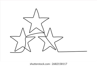 Dibujo de una línea continua de la estrella, Ilustración vectorial de la estrella con el movimiento editable en el fondo blanco. Ilustración vectorial. Mano que da el símbolo continuo de la clasificación del dibujo de línea de la estrella,