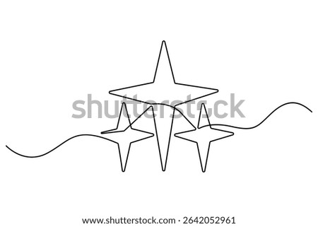 Star continuous one line drawing of vector illustration
