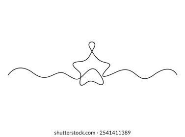 Estrella continua icono de una línea. Un fondo de dibujo de línea. Dibujo de una sola línea de estrella. Ilustración vectorial. Icono lineal de estrella