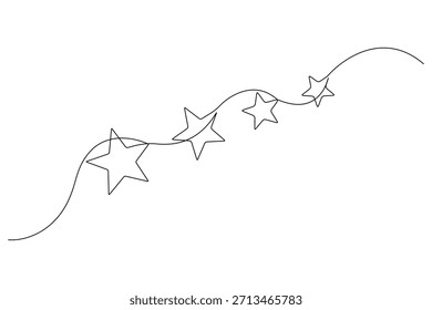 Estrela contínua linha única minimalista esboço arte