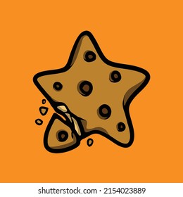 Star cookie cartoon vector illustration