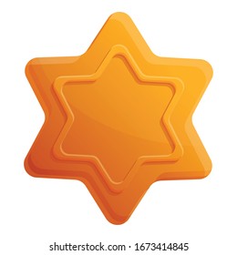 Star cookie icon. Cartoon of star cookie vector icon for web design isolated on white background