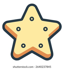 star cookies snack food sweet flat color vector illustration template design