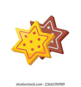 Star cookies vector colorful stickers Icon Design illustration. EPS 10 File