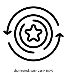 Star courage icon outline vector. Jump skill. Goal self