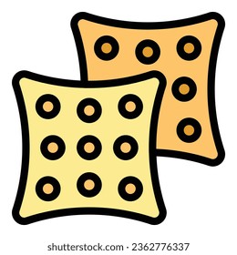 Vector de contorno de icono del cracker de estrella. Comida de azúcar. Color de bocadillos
