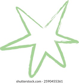 Star Crayon Hand Drawn Vector Illustration