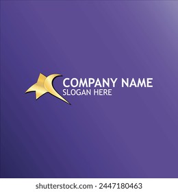 Star Crecent Logo, this logo is designed very shiny and eye catching for your company branding. 