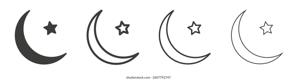 Star and crescent icon collection for website designs