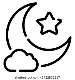 Star and Crescent Icon Ramadan, for infographic, web, app, etc