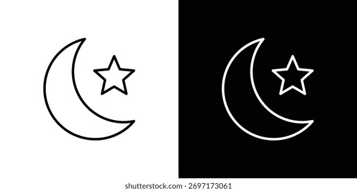 Star and crescent icon for template logo, vector designs.
