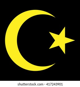 Star Crescent Islam Symbol Gold On Stock Vector (Royalty Free
