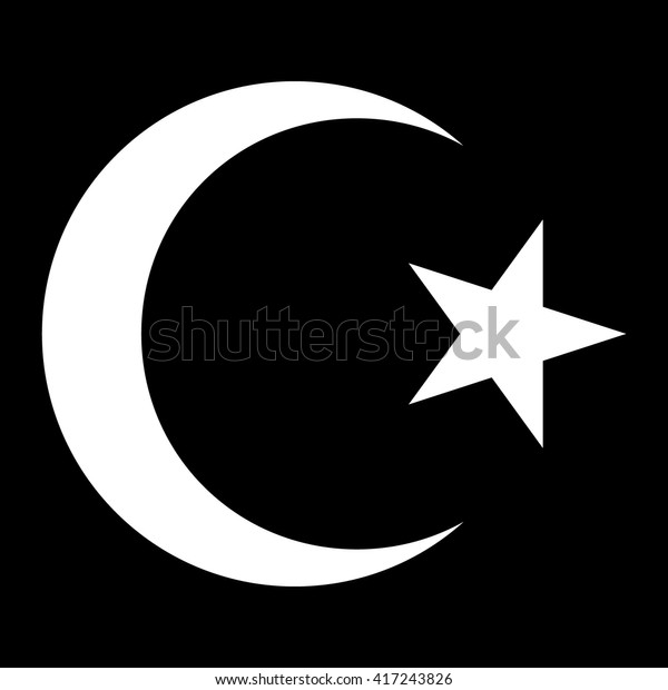 Star Crescent Islam Symbol White On Stock Vector (Royalty Free) 417243826