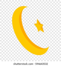 Star and Crescent isometric icon 3d on a transparent background vector illustration