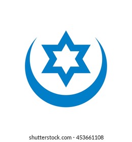 star and crescent logo vector.