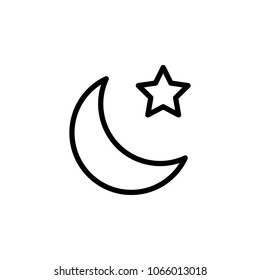 star and crescent moon icon. Element of simple icon for websites, web design, mobile app, info graphics. Thick line icon for website design and development, app development on white background