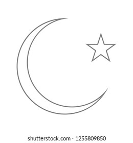 Star and crescent moon icon. Element of cyber security for mobile concept and web apps icon. Thin line icon for website design and development, app development