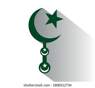 Stern- und Halbmondsymbol. Islamische Symbole