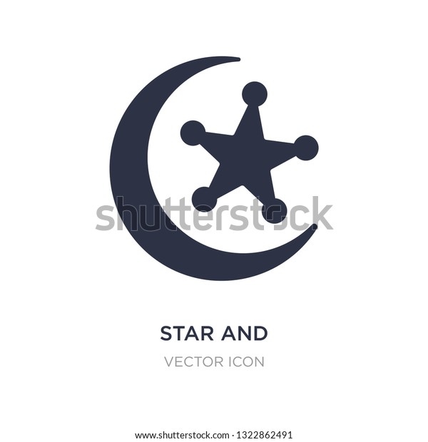 star and crescent moon icon on white\
background. Simple element illustration from Religion concept. star\
and crescent moon sign icon symbol\
design.