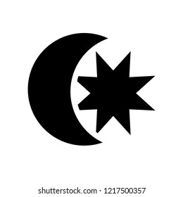 Star and Crescent Moon icon. Trendy Star and Crescent Moon logo concept on white background from Religion collection. Suitable for use on web apps, mobile apps and print media.