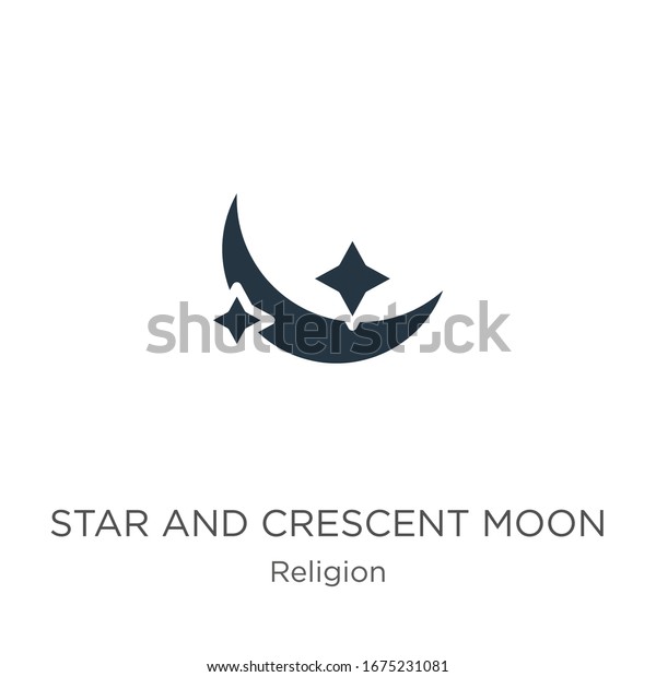 Star and crescent moon icon vector. Trendy flat star and\
crescent moon icon from religion collection isolated on white\
background. Vector illustration can be used for web and mobile\
graphic design, 