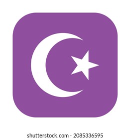 Star and Crescent purple emoji vector islam