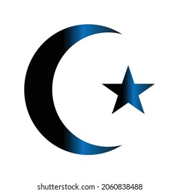 STAR AND CRESCENT SIMPLE CLIP ART VECTOR ILLUSTRATION