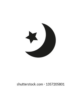 Star and crescent - symbol of Islam flat icon for apps and websites