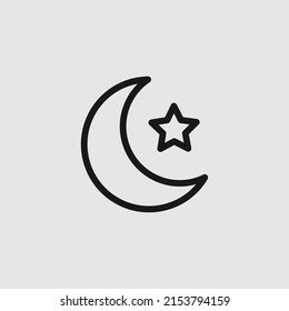 Star and crescent - symbol of Islam flat icon for apps and websites
