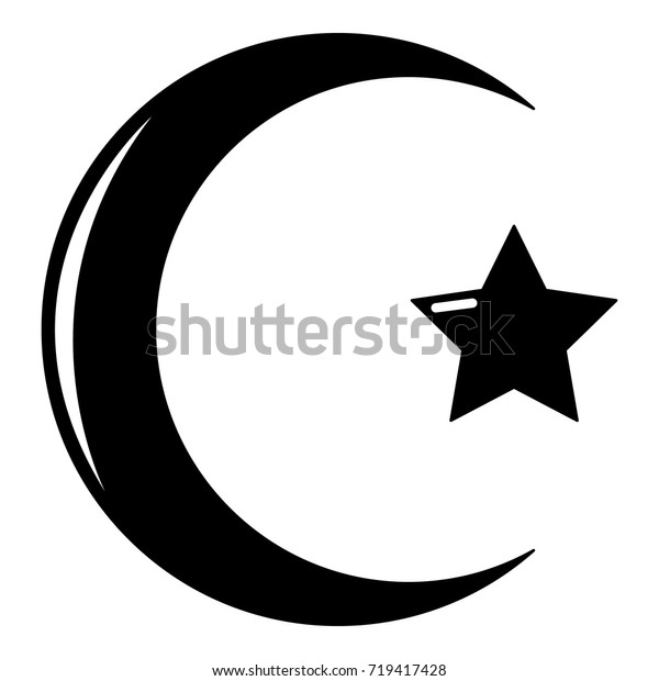 Star Crescent Symbol Islam Icon Simple Stock Vektorgrafik Lizenzfrei