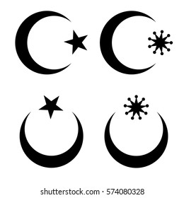 Star and crescent symbol variations