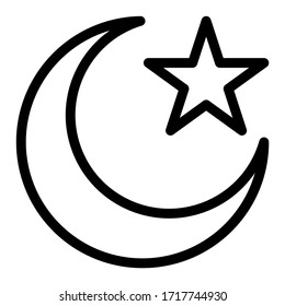 star and crescent vector icon
