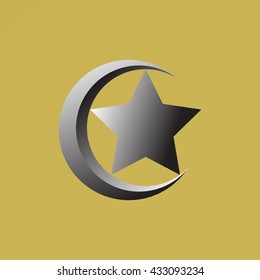 Star and crescent,Islam symbol