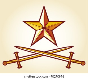 star and crossed swords