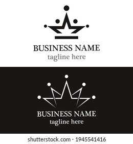 Star crown logo template vector icon design