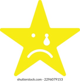 star cry crying emoji emoticon Flat