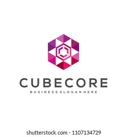 Star Cube Core Logo Template