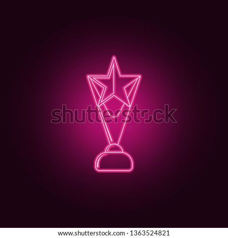 Star Cup icon. Elements of Sucsess and awards in neon style icons. Simple icon for websites, web design, mobile app, info graphics